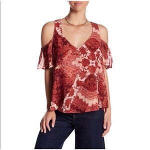 SHOW ME YOUR MUMU Hazel Cold Shoulder Boho style Top Blouse MEDIUM